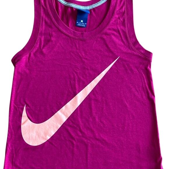NIKE Size XS Womens Pink Tank Top with Pink Sparkle Swoosh Gym Athletic Sports - Picture 1 of 10